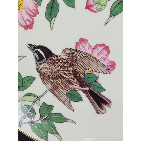 Satsuma Sasanqua & Thrush Garden Of The Orient 7 1/2" Asian Plate Japan - Picture 3 of 15